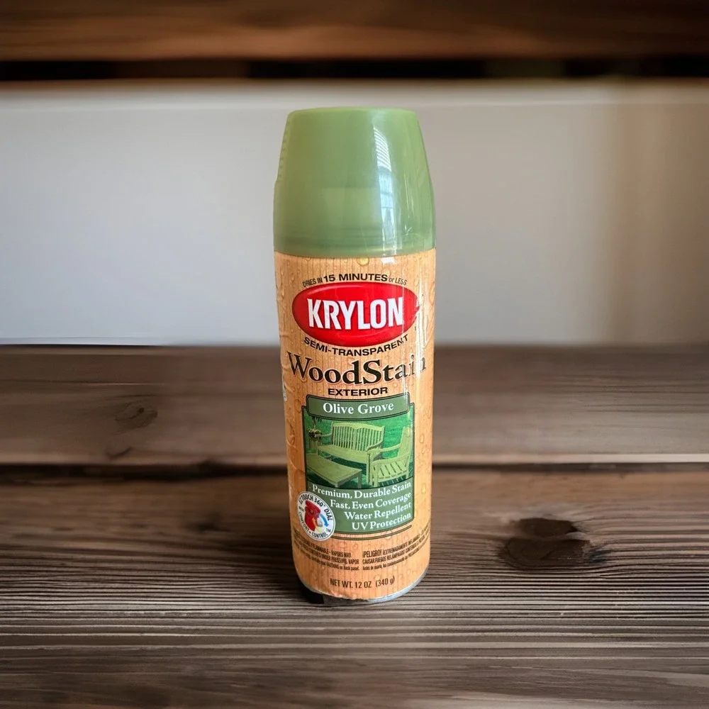 NEW Krylon Exterior Wood Stain Exterior Olive Grove Spray‎ Stain